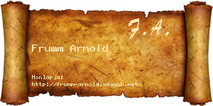 Frumm Arnold névjegykártya