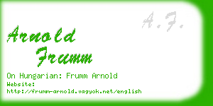 arnold frumm business card